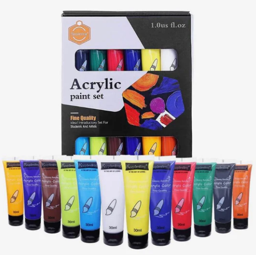 Keep Smiling Acrylic Colour 12pcs – Stationery Store